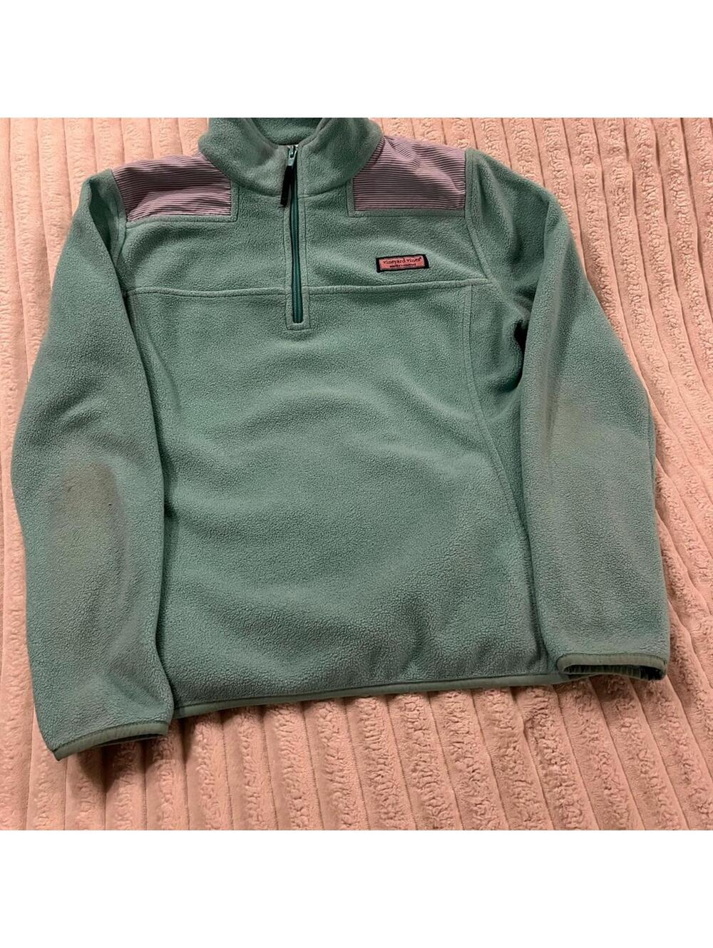 Vineyard Vines Green Fleece Pullover Sweater Women’s Size XS